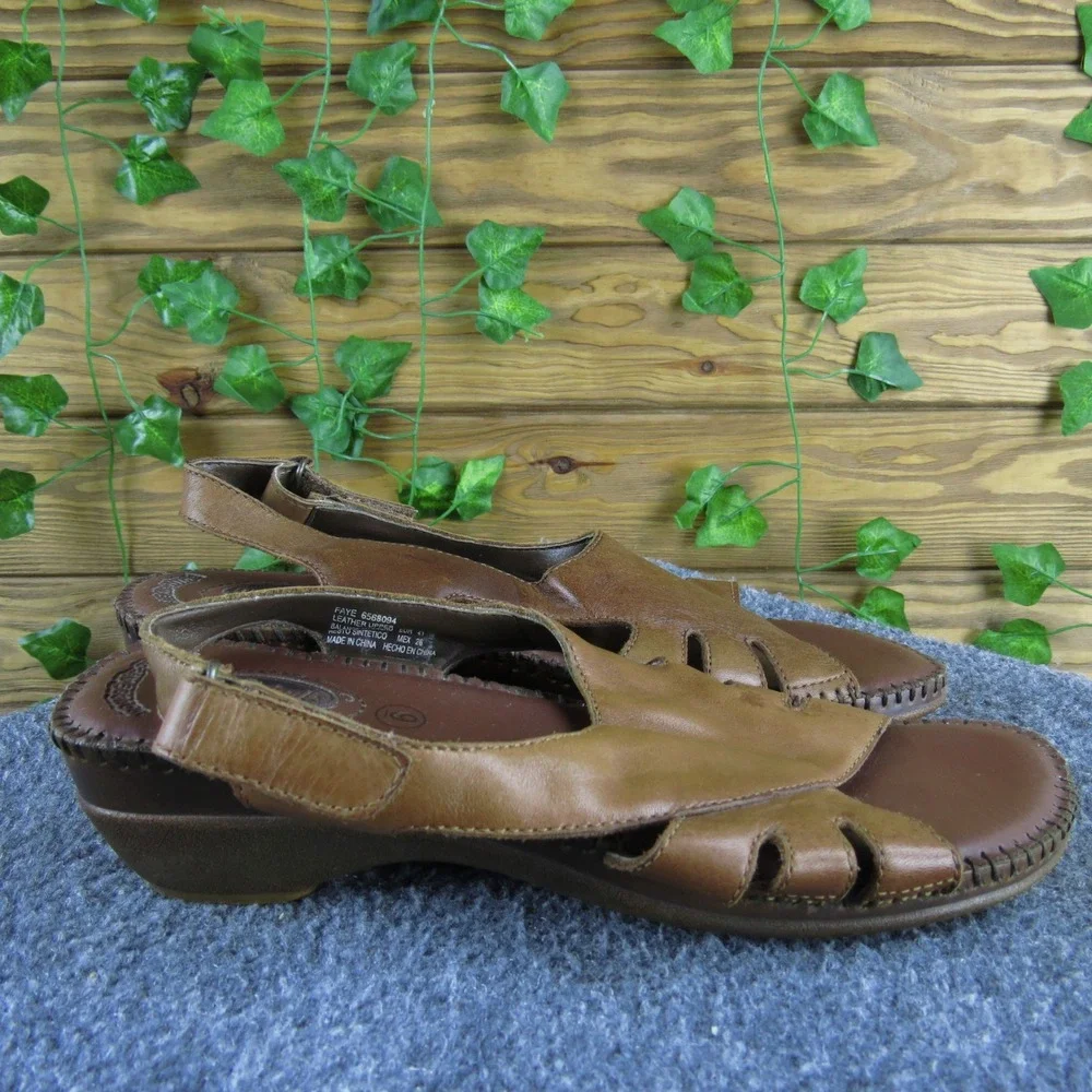 Dr. Scholl's‎ Faye Women's 9 Brown Leather Sandals Comfortable Slingback